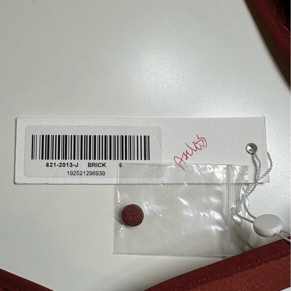 NWT | Jonathan Simkhai | Arya Matelasse Effect Peplum Blouse | Brick | Size 6 - Picture 9 of 16